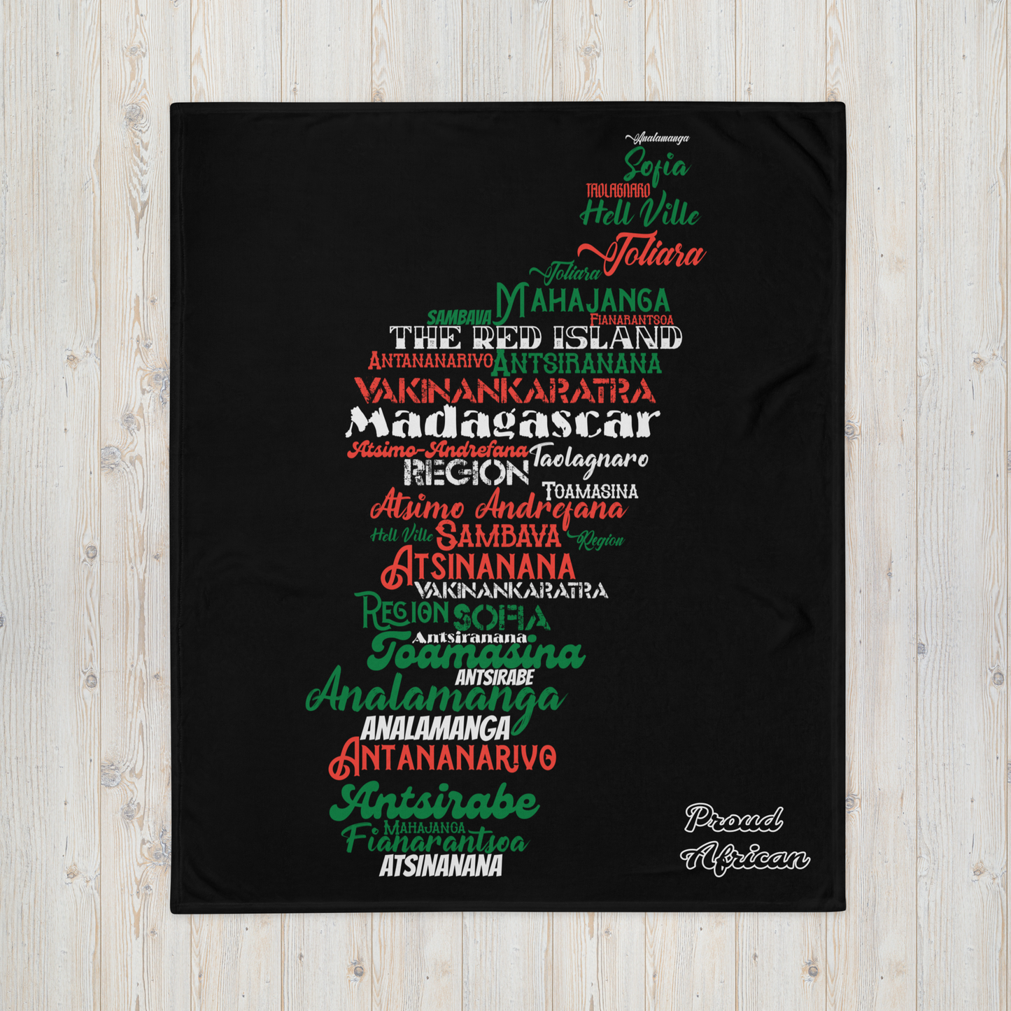 The Red Island - PROUD AFRICAN - Throw Blanket