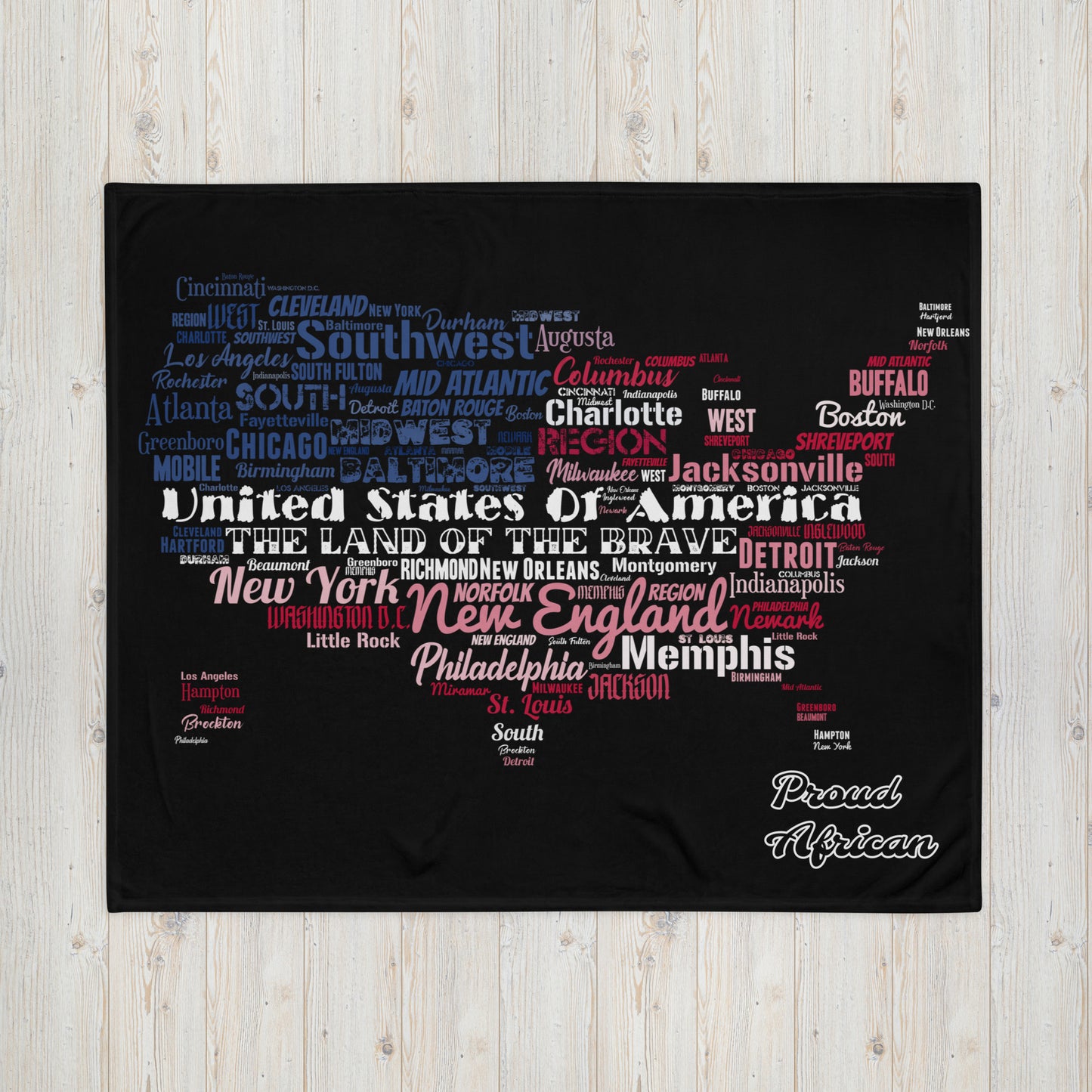 The Land of The Brave - PROUD AFRICAN - Throw Blanket